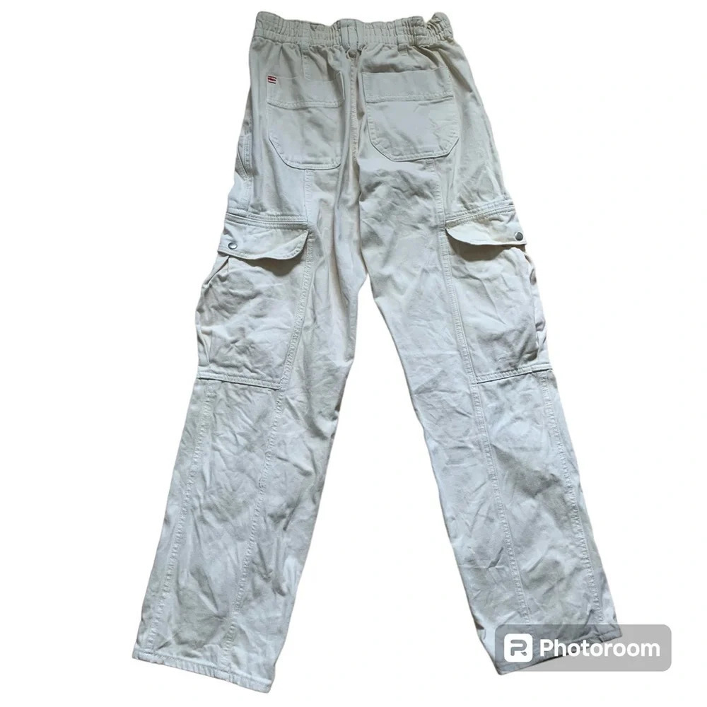 BDG Cream High-Rise Cargo Joggers - Picture 2 of 8